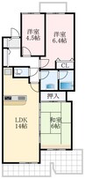 光明池アーバンライフB棟 3LDKの間取り