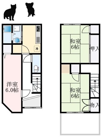 間取図 南海高野線/北野田駅 徒歩27分 1-2階 築48年