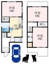 南海高野線/北野田駅 徒歩24分 1-2階 築50年 3DKの間取り