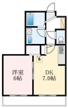 ベァーフルート深井B棟 1DKの間取り