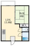 南海高野線/萩原天神駅 徒歩17分 2階 築38年 1LDKの間取り