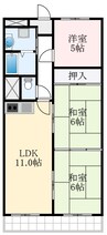 ディオハイツ金剛 3LDKの間取り