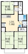 ニューサニー小阪 3LDKの間取り