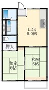 新上野ハイツ 2LDKの間取り