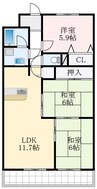 泉北高速鉄道/深井駅 徒歩7分 4階 築30年 3LDKの間取り