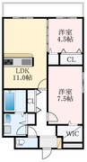 南海高野線/千代田駅 徒歩2分 2階 築25年 2LDKの間取り