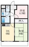 ラフィーネ深井清水 2DKの間取り