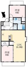 泉北高速鉄道/深井駅 徒歩5分 4階 築35年 2LDKの間取り