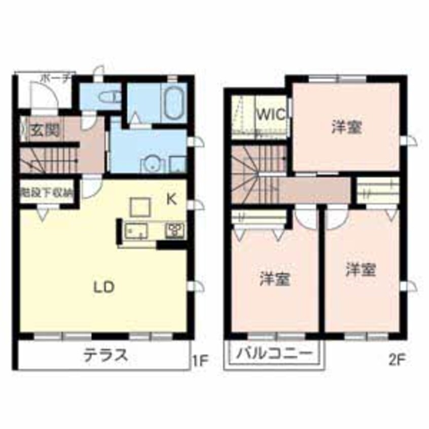 間取図 泉北高速鉄道/深井駅 徒歩20分 1-2階 築15年