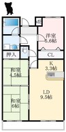 リップルコート和泉中央 3LDKの間取り