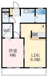 スプリーム 1LDKの間取り