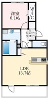 カーサ高善A棟 1LDKの間取り