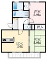 ハイマート金川 2LDKの間取り