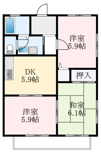 間取図 ハイツ　サンパティーク