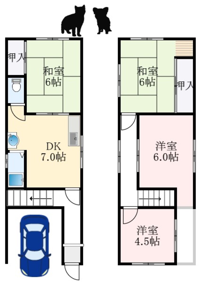 間取図 大阪メトロ御堂筋線/なかもず駅 徒歩23分 1-2階 築46年