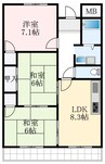 スピールプラッツ 3LDKの間取り