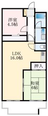 エクセランス福田 2LDKの間取り