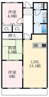 パストラル和泉 3LDKの間取り