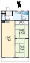 サニーハイツ泉有 2LDKの間取り