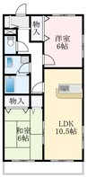 南海高野線/萩原天神駅 徒歩5分 1階 築22年 2LDKの間取り