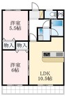 ヴィスタシア 2LDKの間取り