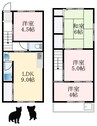 南海高野線/白鷺駅 徒歩19分 1-2階 築46年 4LDKの間取り