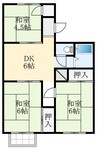 南海高野線/大阪狭山市駅 徒歩16分 2階 築49年 3DKの間取り