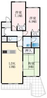 光明池アーバンライフB棟 3LDKの間取り