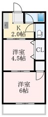 ニュー白樺ハイツ 2Kの間取り