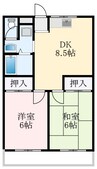 法橋マンション 2DKの間取り