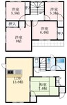 南海高野線/狭山駅 徒歩6分 1-2階 築31年 5LDKの間取り