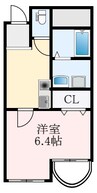 ヴィーブル桐山 1Kの間取り