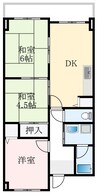 バルカン富田林 3DKの間取り