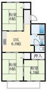 南海高野線/萩原天神駅 徒歩8分 2階 築35年 3DKの間取り