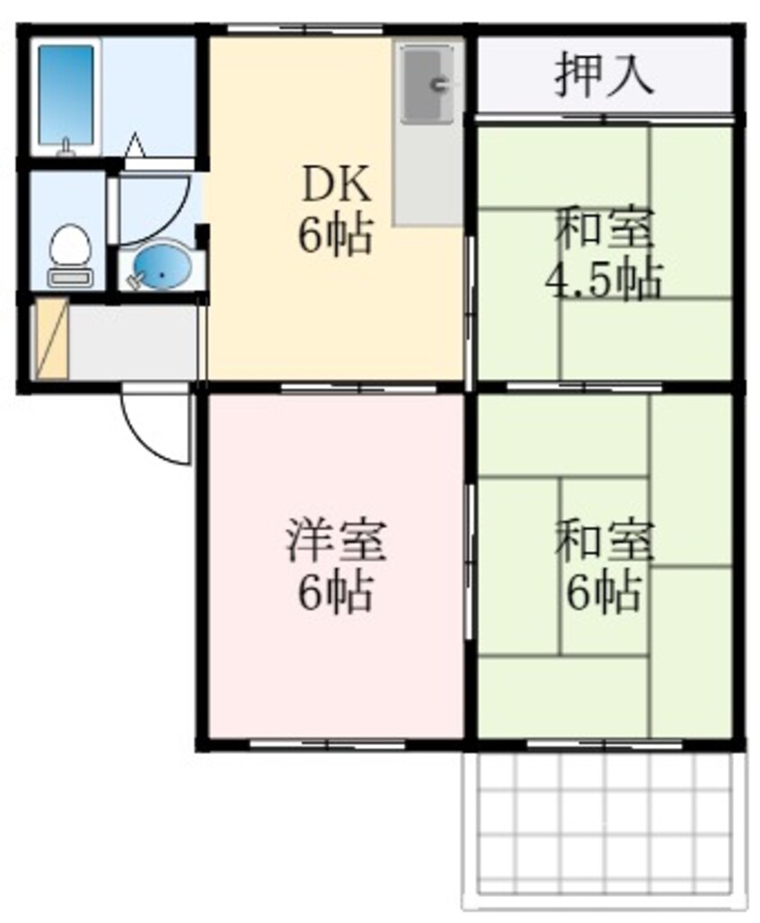 間取図 南海高野線/北野田駅 徒歩10分 2階 築39年