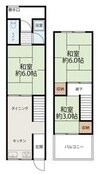 南海高野線/初芝駅 徒歩5分 1-2階 築58年 2LDKの間取り