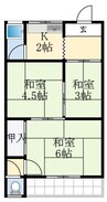 泉北高速鉄道/泉ケ丘駅 徒歩25分 2階 築52年 3Kの間取り