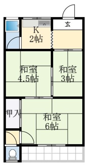 間取図 泉北高速鉄道/泉ケ丘駅 徒歩25分 2階 築53年