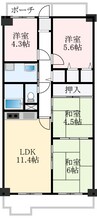 藤和ライブタウン金剛 4LDKの間取り