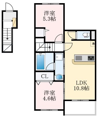 間取図 泉北高速鉄道/泉ケ丘駅 徒歩15分 2階 1年未満