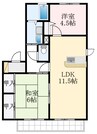 ストーリアC棟 2LDKの間取り