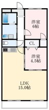 ヒカリハイツ・ドイⅡ 2LDKの間取り