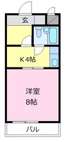 シルトクレーテ北野 1DKの間取り