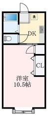 薮内ハイツ 1Kの間取り