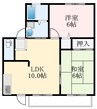 南海高野線/狭山駅 徒歩21分 2階 築27年 2LDKの間取り