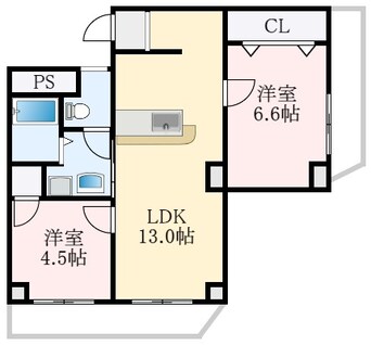 間取図 南海高野線/大阪狭山市駅 徒歩1分 1階 築40年