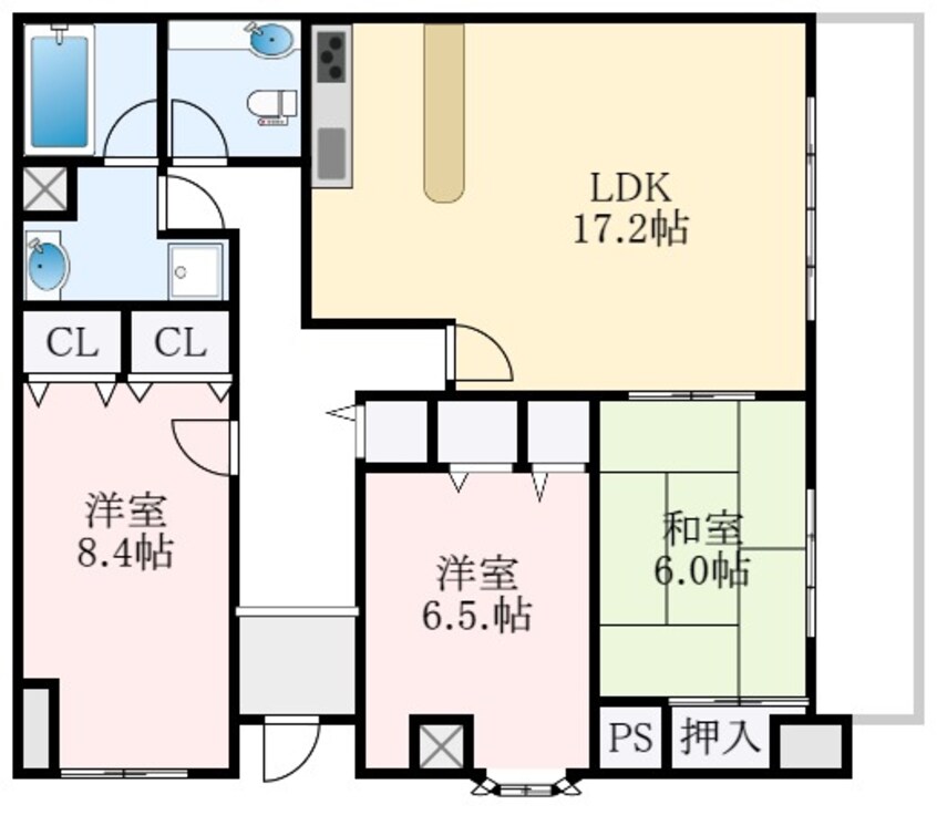 間取図 メゾンドール錦織公園