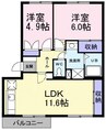 泉北高速鉄道/深井駅 徒歩30分 2階 築29年 2LDKの間取り