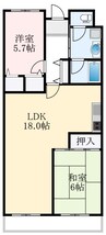 狭山スカイハイツ 2LDKの間取り