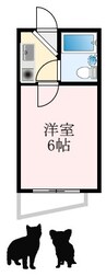 近鉄長野線/喜志駅 徒歩15分 4階 築34年 1Kの間取り